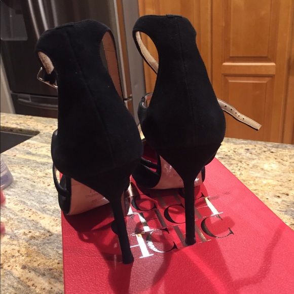 NWT Carolina Herrera black suede heels sz 40 - Picture 4 of 7